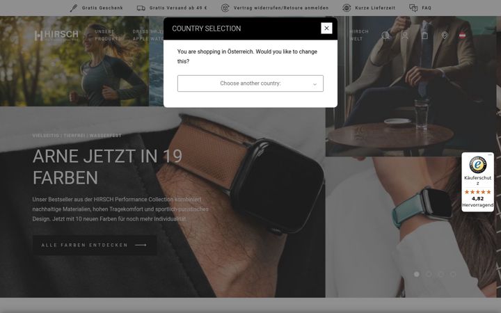 Screenshot of hirschthebracelet.com