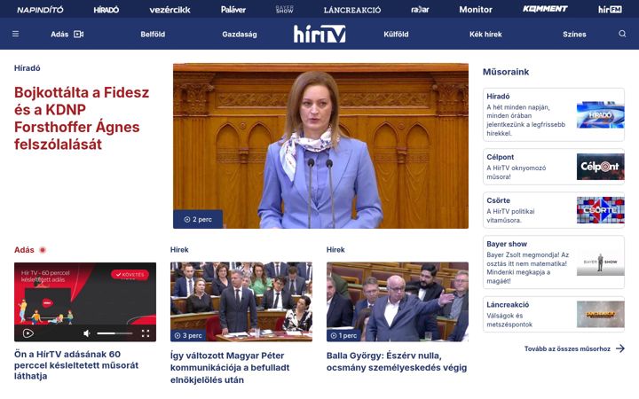 Screenshot di hirtv.hu