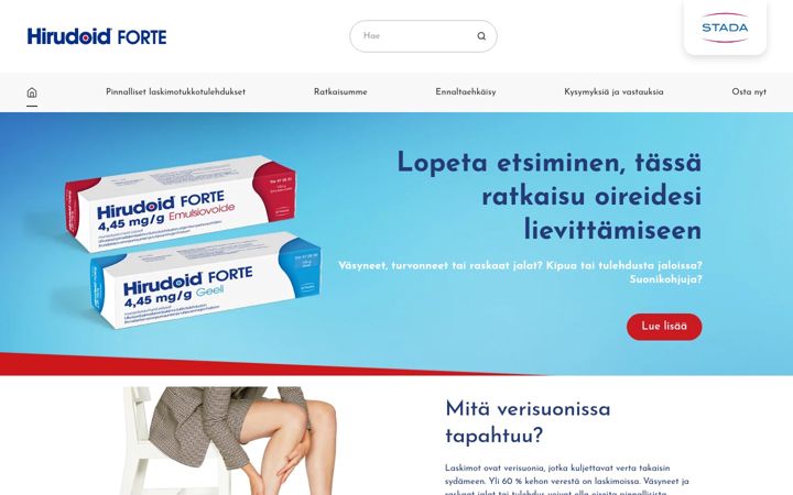 Screenshot of hirudoidforte.fi
