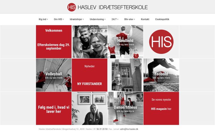 Screenshot of his-haslev.dk