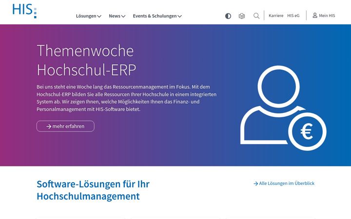 Screenshot of his.de
