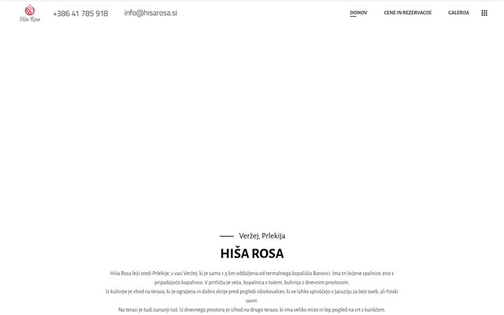 Screenshot of hisarosa.si