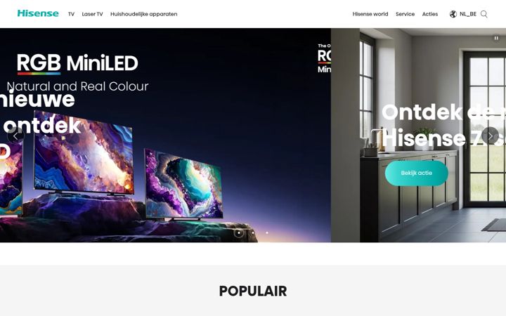 Screenshot of hisense.be
