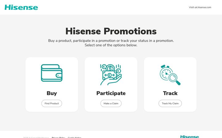 Screenshot of hisensepromotions.co.uk