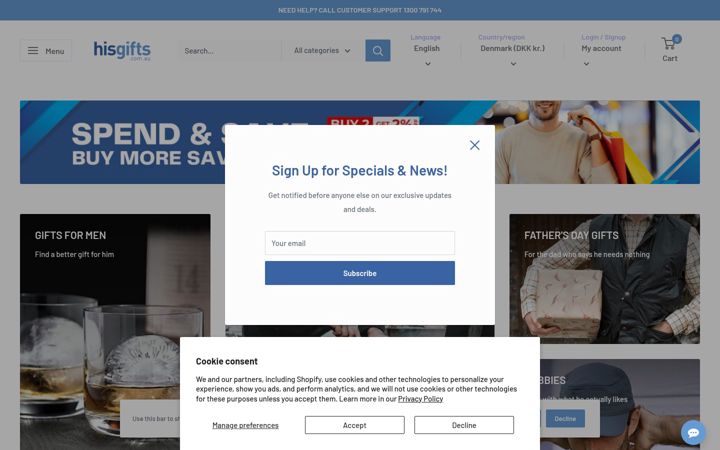 Screenshot of hisgifts.us