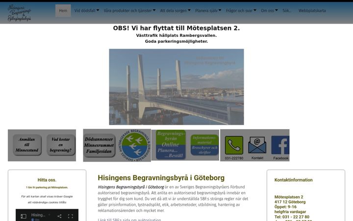 Screenshot of hisingensbegravningsbyra.se