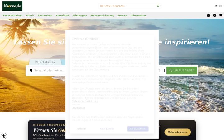 Screenshot of hisonne.de