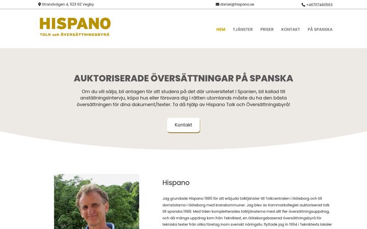 Screenshot of hispano.se