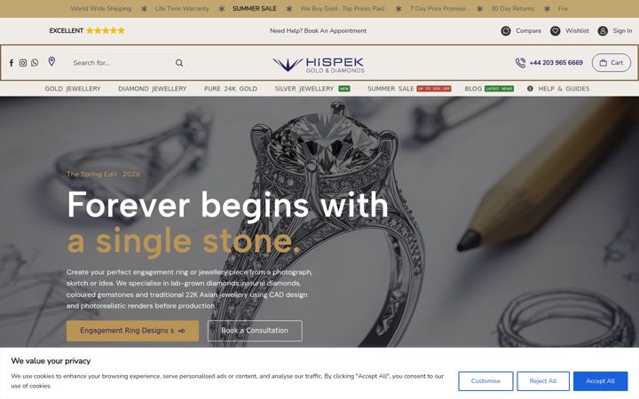 Screenshot of hispekdiamonds.com