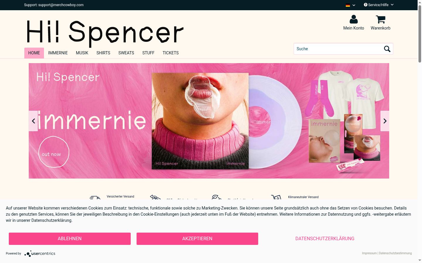 Screenshot of the consent banner shown before any interaction