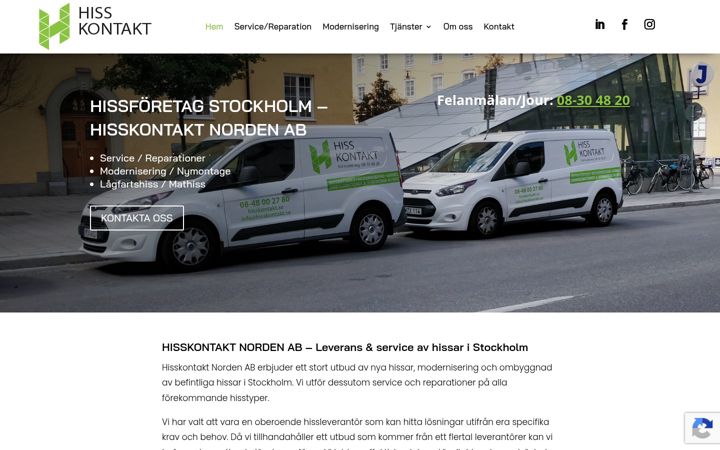 Screenshot of hisskontakt.se