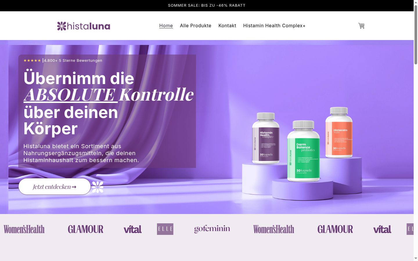 Screenshot des Einwilligungsbanners vor jeglicher Interaktion