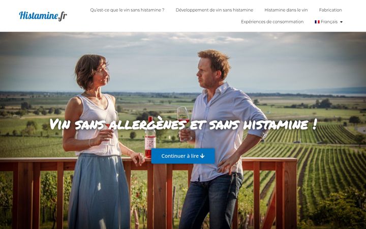 Screenshot of histamine.fr