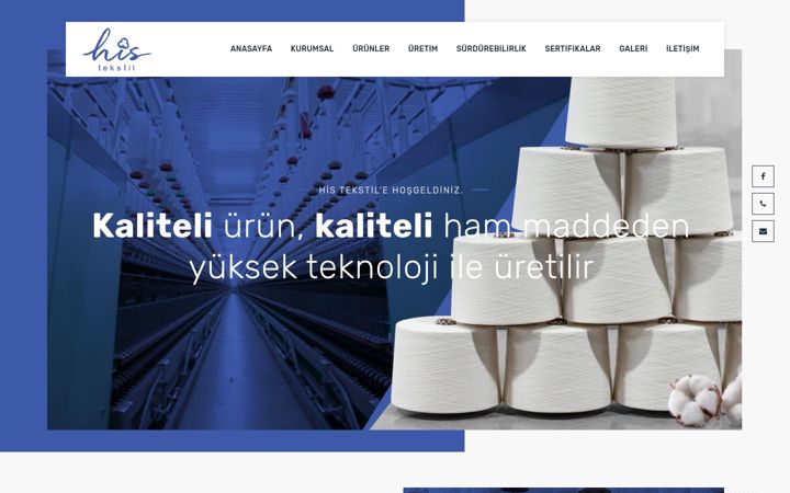 Screenshot of histekstil.com.tr