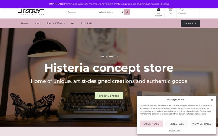 Képernyőkép: histeriaconceptstore.hr
