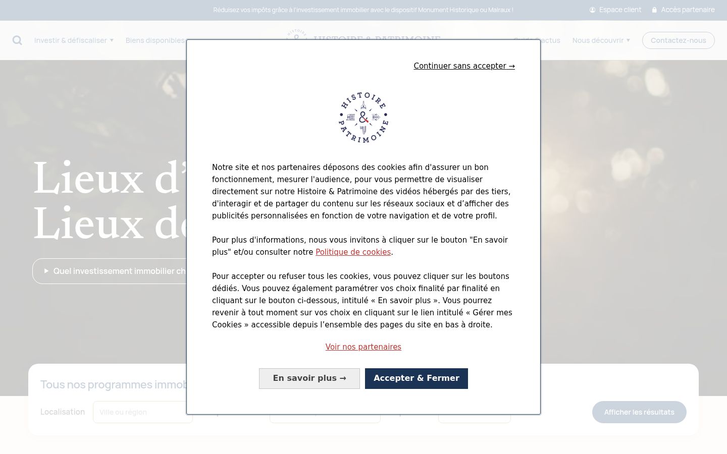Screenshot des Einwilligungsbanners vor jeglicher Interaktion