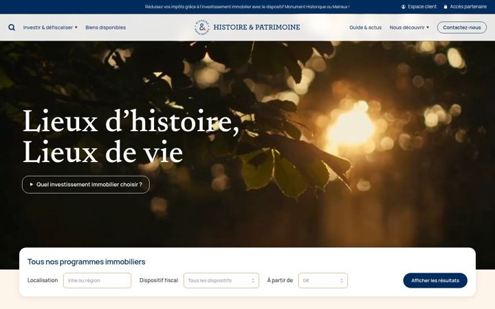 Screenshot of histoire-patrimoine.fr