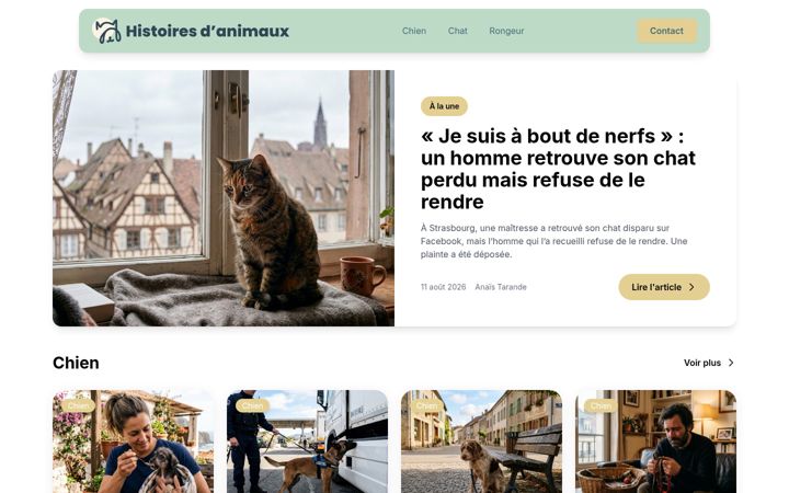 Screenshot of histoires-animaux.com
