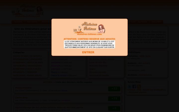Captură de ecran a histoires-intimes.com