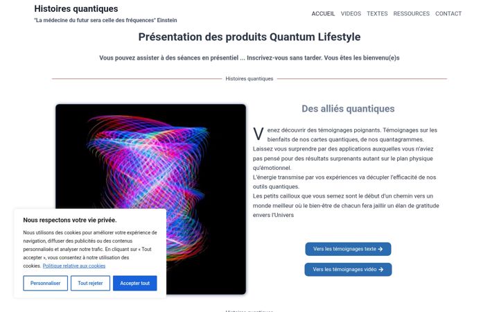 Screenshot of histoiresquantiques.ch