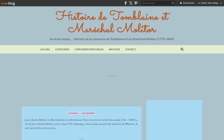 Screenshot of histoiretomblaine.fr