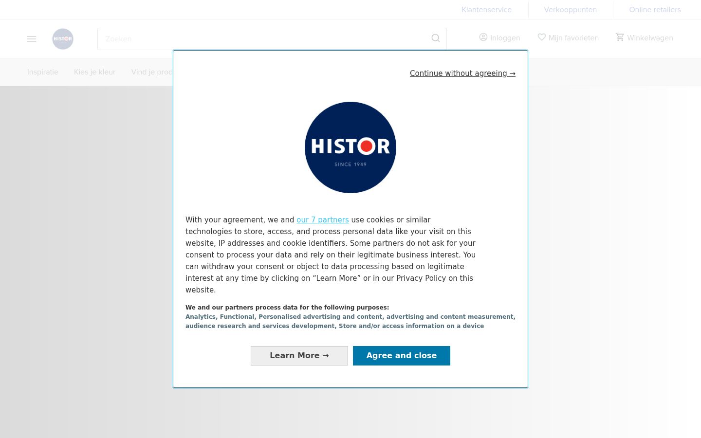 Screenshot del banner di consenso mostrato prima di qualsiasi interazione
