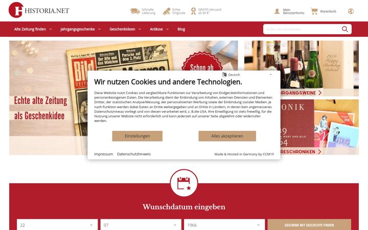 Screenshot of historia.net