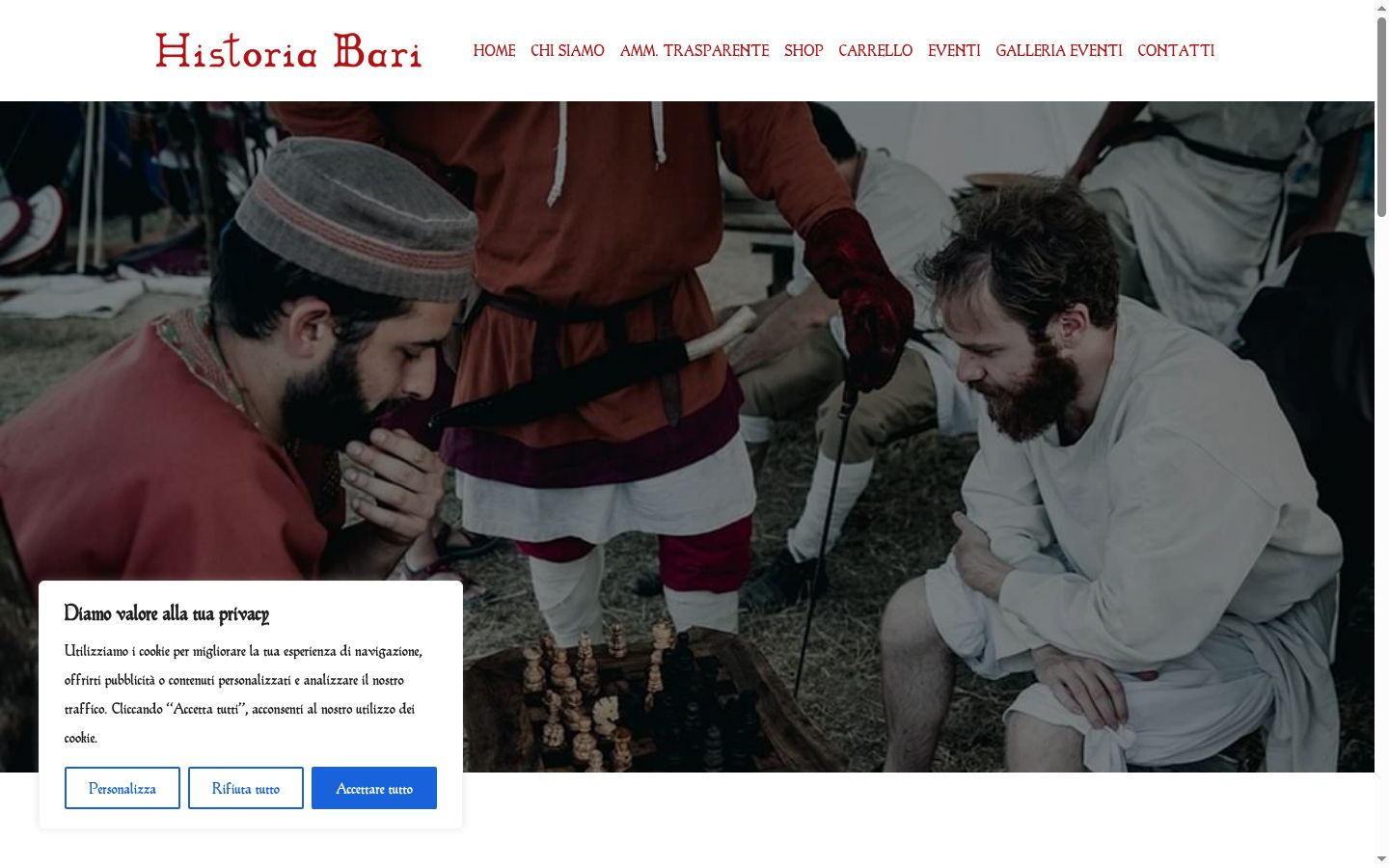 Screenshot del banner di consenso mostrato prima di qualsiasi interazione