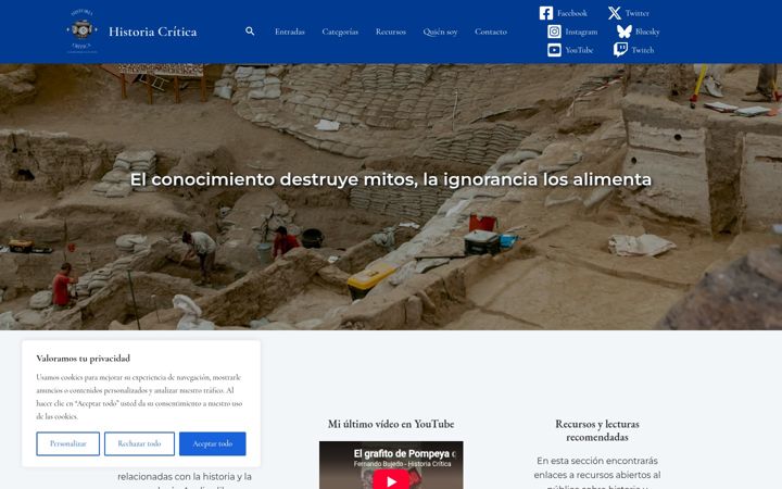 Screenshot of historiacritica.es