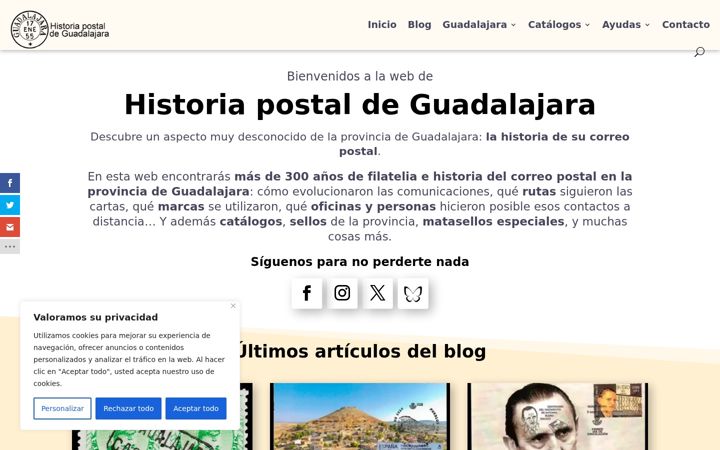 Screenshot of historiapostaldeguadalajara.com