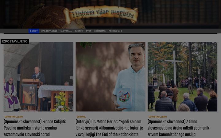 Screenshot of historiavitaemagistra.si