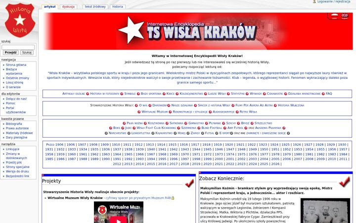 Screenshot of historiawisly.pl