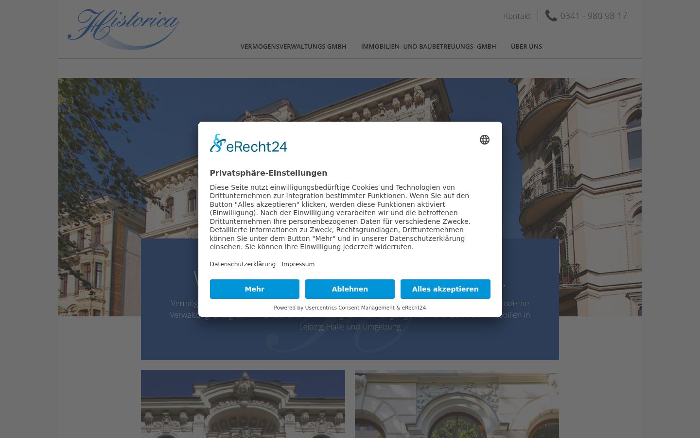 Screenshot del banner di consenso mostrato prima di qualsiasi interazione