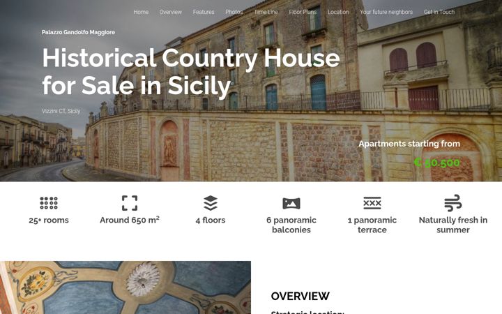 Screenshot of historical-country-house-sale-sicily.com