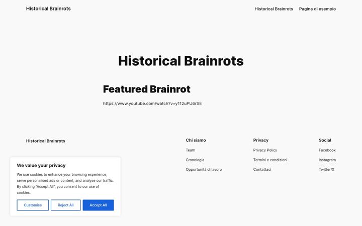 Screenshot of historicalbrainrots.com