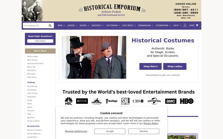 Screenshot of historicalemporium.com