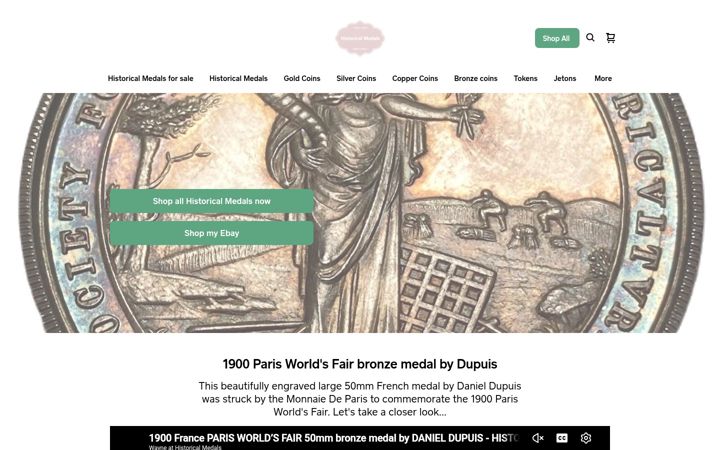 Screenshot of historicalmedals.co.uk