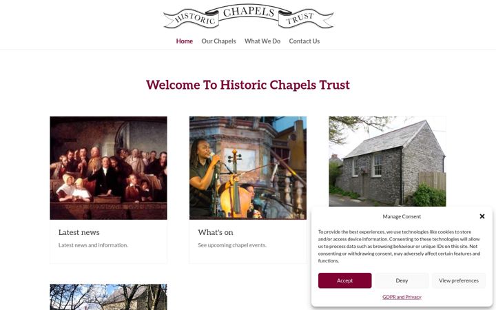 Screenshot of historicchapelstrust.org