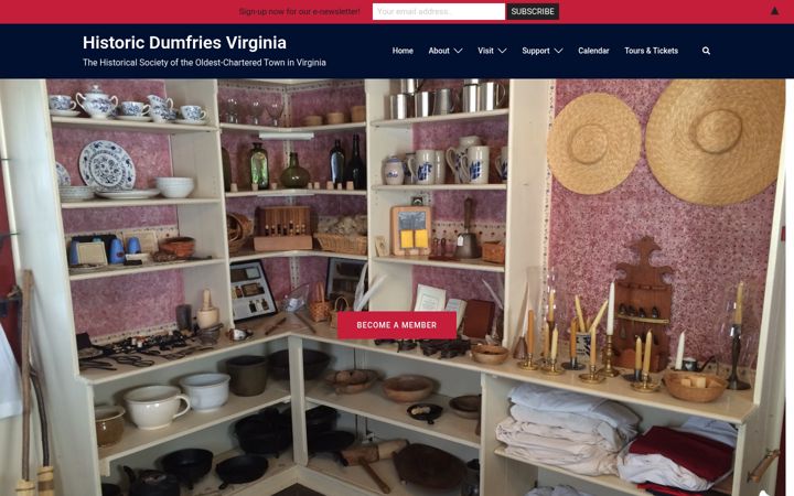 Screenshot of historicdumfriesva.org