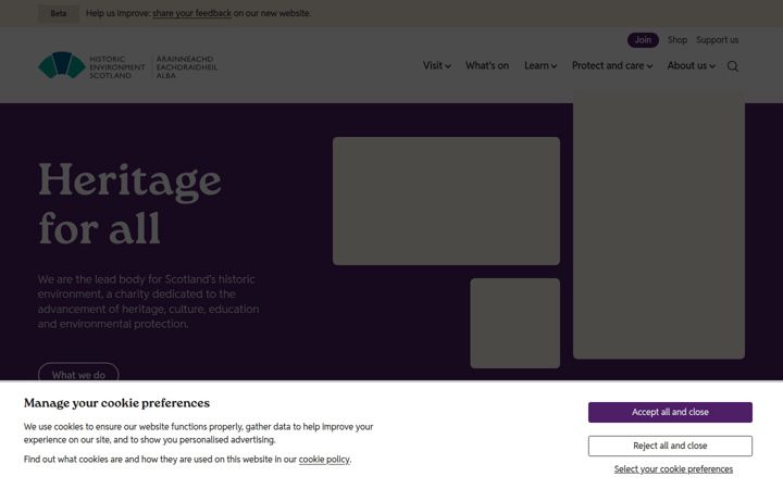 Screenshot of historicenvironment.scot