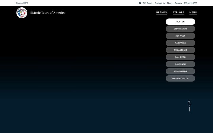 Screenshot of historictours.com