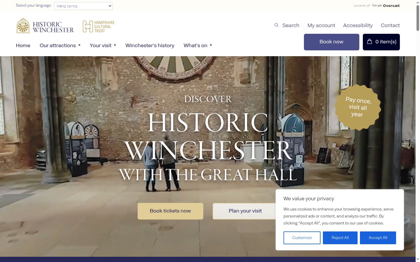 Screenshot of the consent banner shown before any interaction