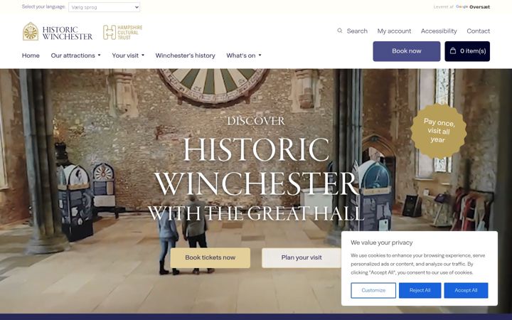 Screenshot of historicwinchester.co.uk