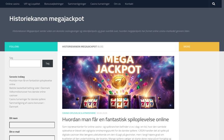 Screenshot of historiekanon.dk