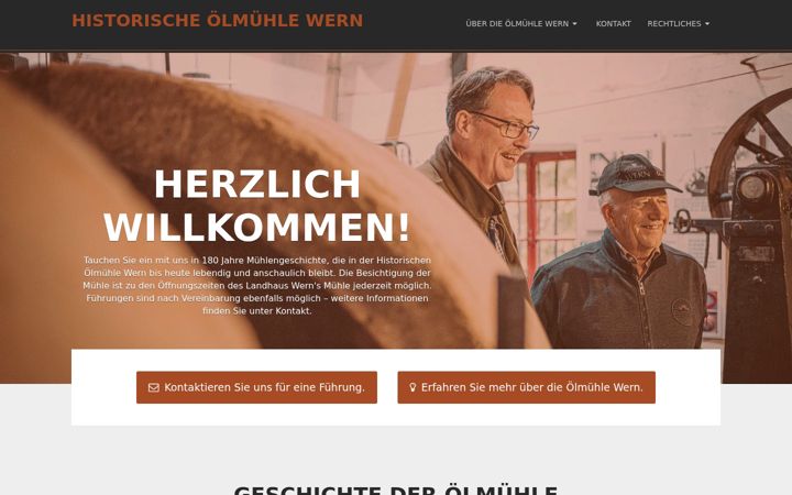 Screenshot of historische-oelmuehle-wern.de
