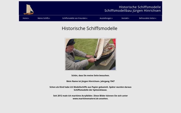 Screenshot of historische-schiffsmodelle.de
