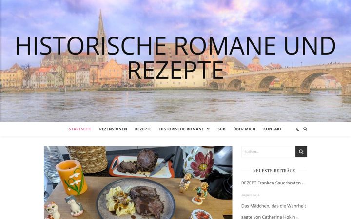 Screenshot of historischeromaneundrezepte.de