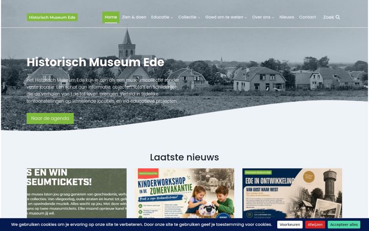 Screenshot of historischmuseumede.nl