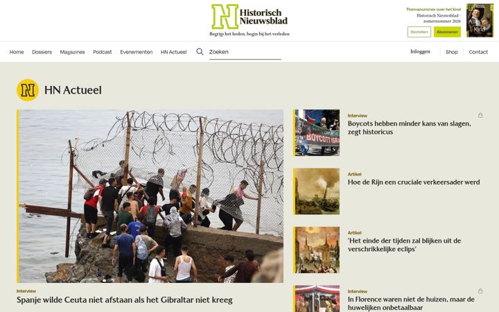 Screenshot of historischnieuwsblad.nl