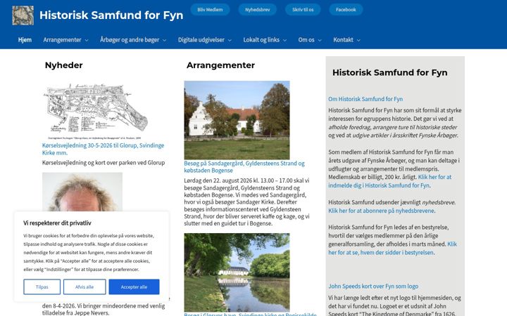 Screenshot of historisk-samfund-fyn.dk